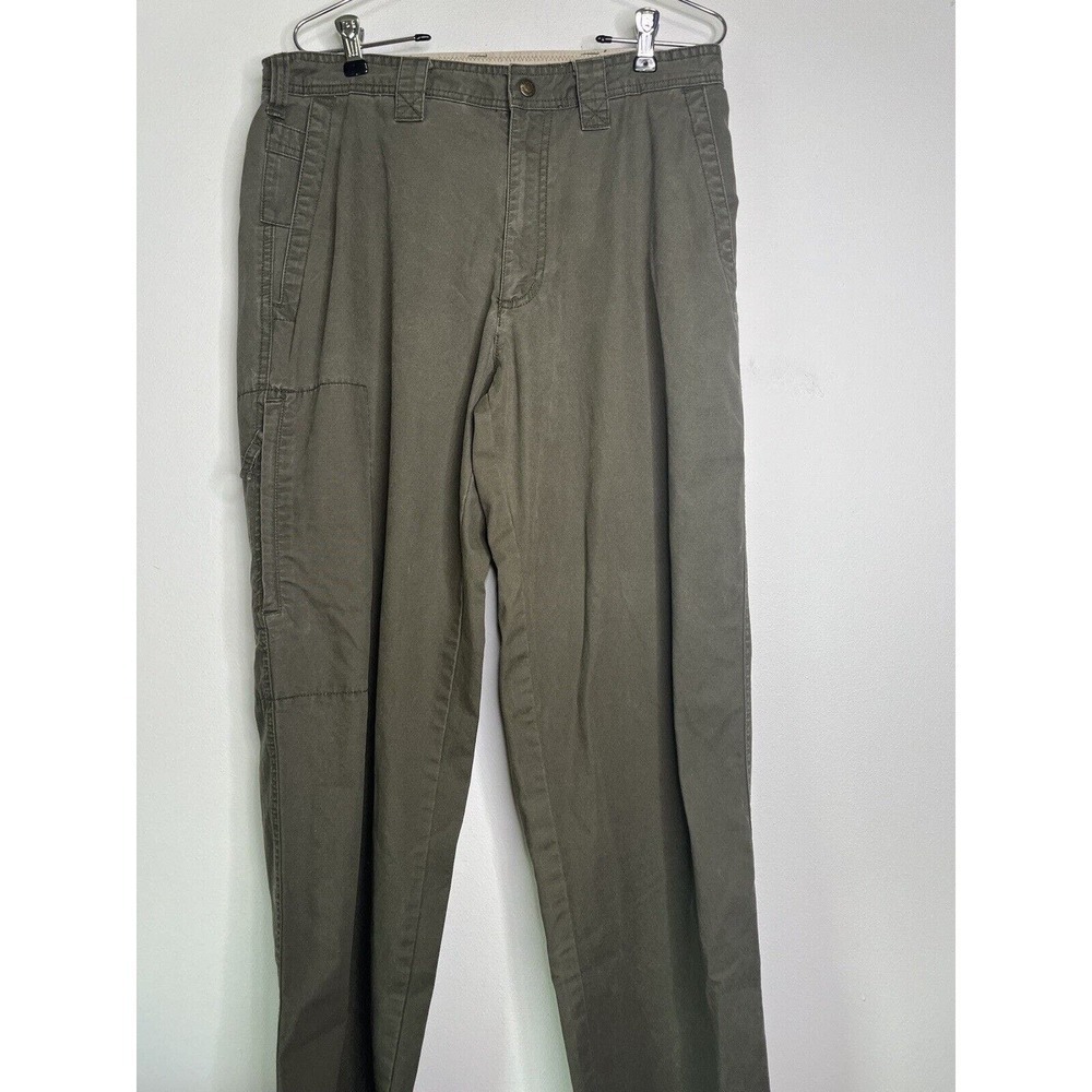 Columbia Cargo Pants Work Sz 32 Zipper Side Pockets Army Green - Picture 2 of 9